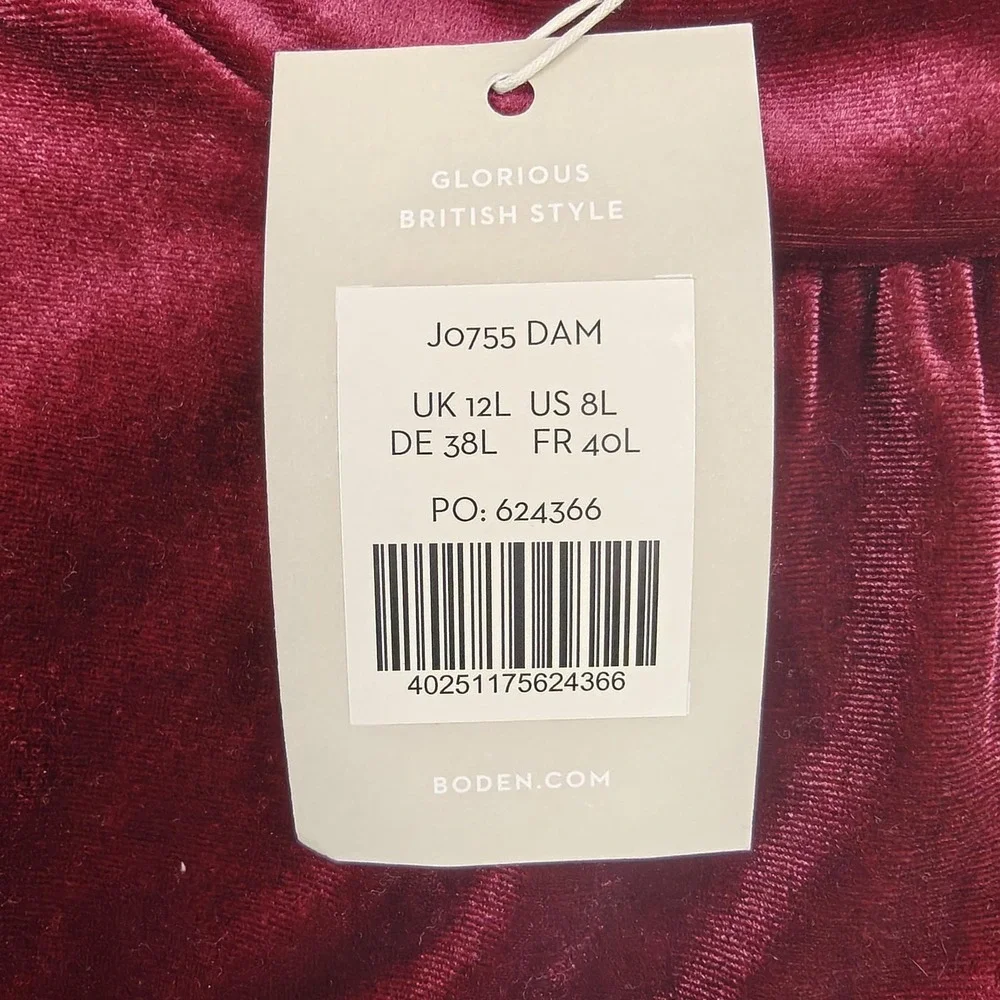 Boden‎ Dress Womens 8L Tall Red Velvet Cowl Neck Sheath Knee Length New